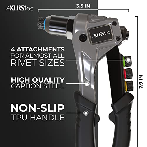 KLRS طقم مسدس ريفيت احترافي KLRStec يشمل 120 ريفيت و 4 مثاقب HSS - طقم أدوات ريفيت عالي الجودة لمعالجة الريفيتات العمياء - Image 4