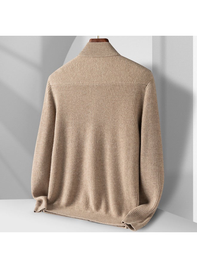 Fapai Men's Wool Sweater Autumn Winter Wool Knit Cardigan Jacket Men - Image 3
