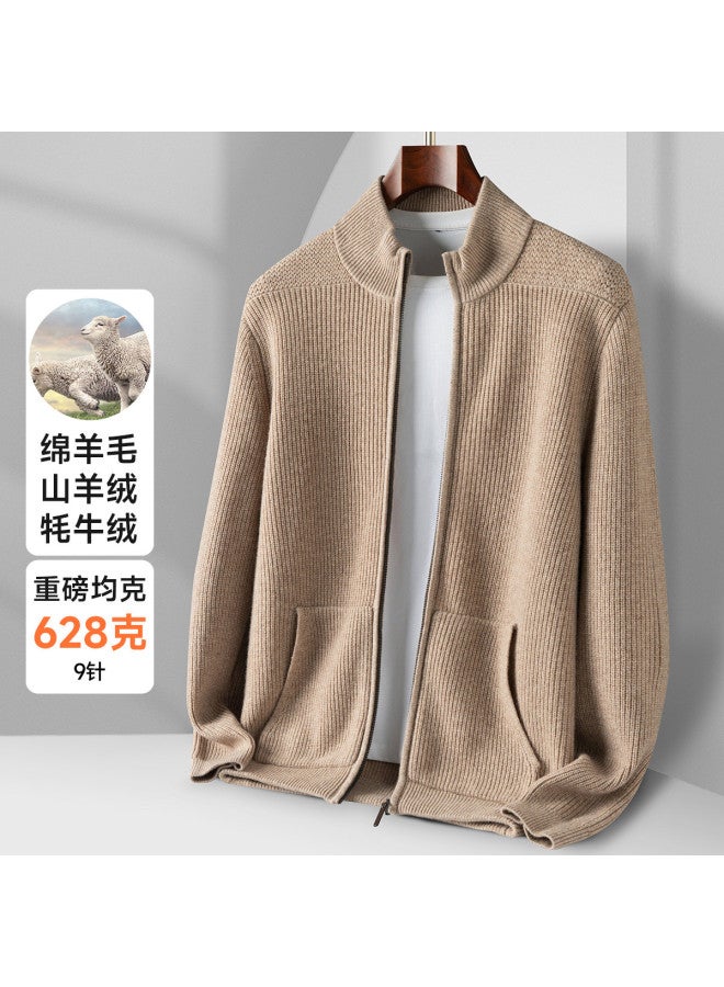 Fapai Men's Wool Sweater Autumn Winter Wool Knit Cardigan Jacket Men - Image 2