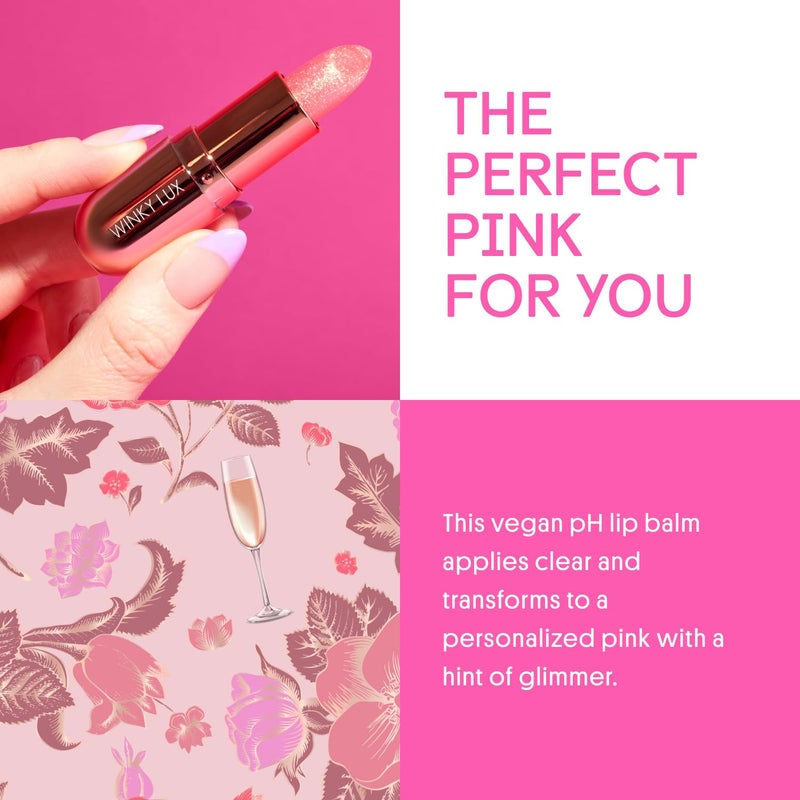 Winky Lux بالم جليمر من وينكي لوكس - بلسم شفاه مرطب بتقنية pH، لون وردي طبيعي مع تغيير لون pH، يرطب وينعم الشفاه مع ترك لمسة وردية خفيفة، برائحة الفانيليا - Image 3