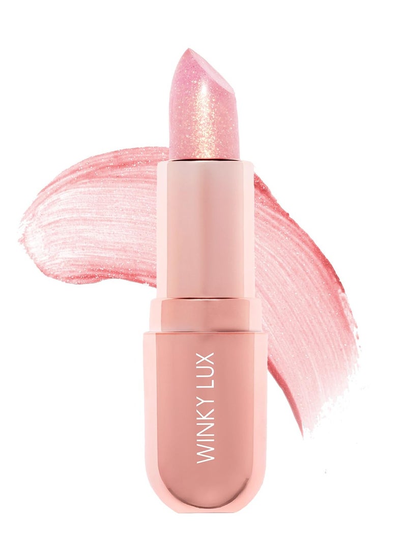 Winky Lux Winky Lux Glimmer Balm, pH Lip Balm, Color Changing Lipstick and Tinted Lip Balm, Vegan & Cruelty Free Lip Balm, Hydrate & Plump, Pink Shimmer Lipstick, Rose  - Image 1