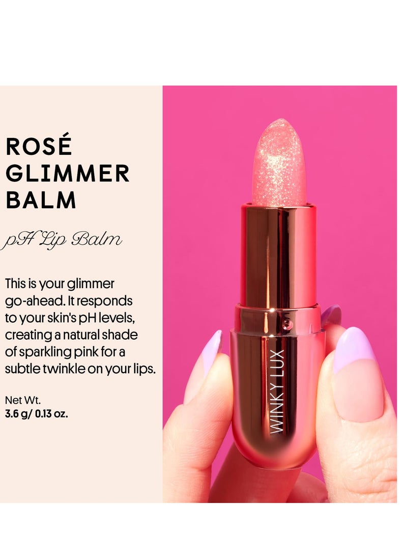 Winky Lux Winky Lux Glimmer Balm, pH Lip Balm, Color Changing Lipstick and Tinted Lip Balm, Vegan & Cruelty Free Lip Balm, Hydrate & Plump, Pink Shimmer Lipstick, Rose  - Image 2