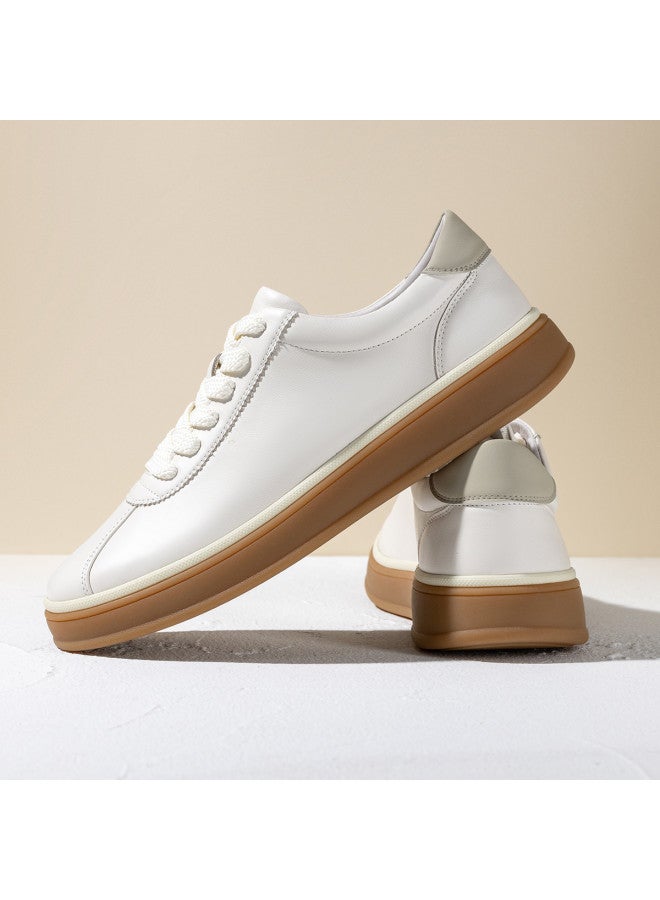 Old Man'S Head Top Grain Leather】men's White Sneakers 2025 New Spring/autumn Genuine Leather Casual Sports Shoes Men's Plimsolls - Image 5