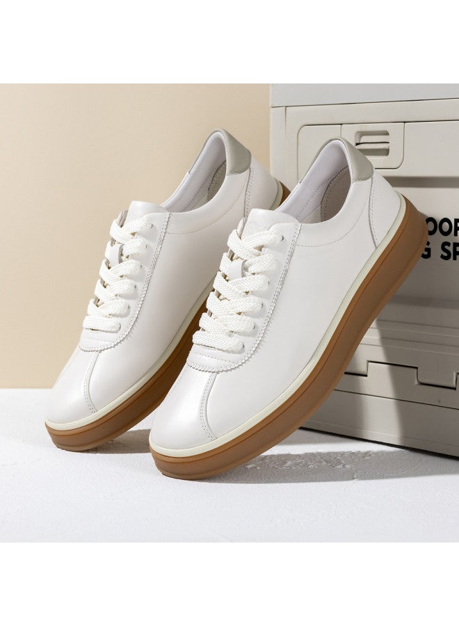 Old Man'S Head Top Grain Leather】men's White Sneakers 2025 New Spring/autumn Genuine Leather Casual Sports Shoes Men's Plimsolls - Image 3