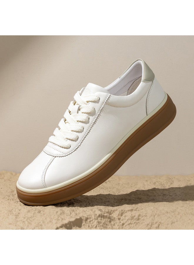 Old Man'S Head Top Grain Leather】men's White Sneakers 2025 New Spring/autumn Genuine Leather Casual Sports Shoes Men's Plimsolls - Image 2