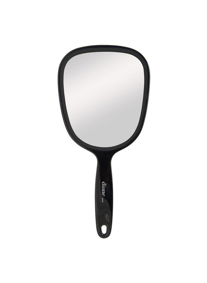 Diane Standard 1X Magnification Hand Mirror, Single Sided Hand Held Mirror with Handle for Salon, Barber, Grooming, Vanity, Shaving, and Travel, Medium, 5" x 11", Black  - Image 1