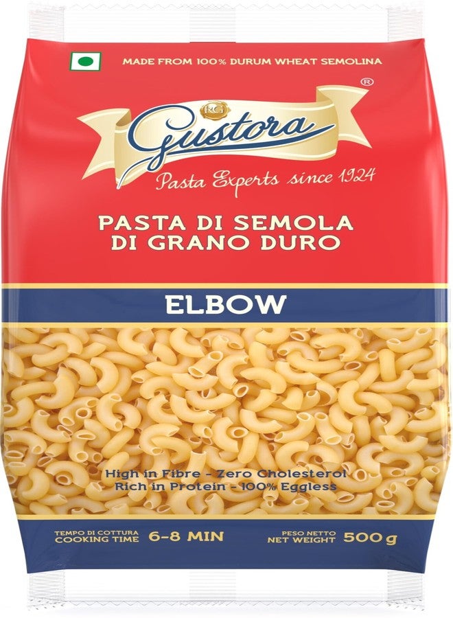 Gustora Healthy Elbow & Pipe Rigate Pasta Combo Made Of Durum Wheat Semolina I Rich In Protein & Fibre I Zero Cholesterol I Vegetarian I No Trans - Fat I Cooking Time 10 Min - (500 Gm X 2) - Image 2