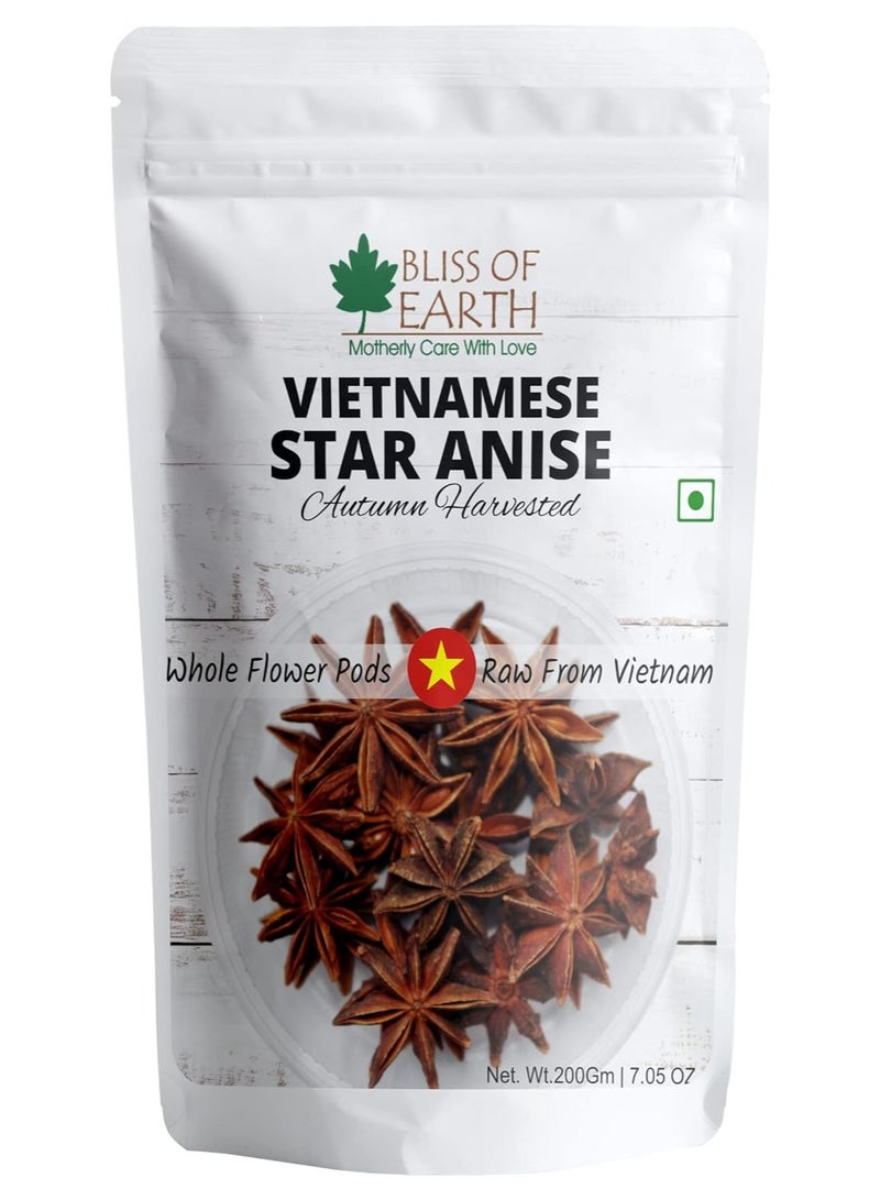 Bliss of Earth 200gm Vietnamese Star Anise, Whole Spices, Chakri Phool - Image 1