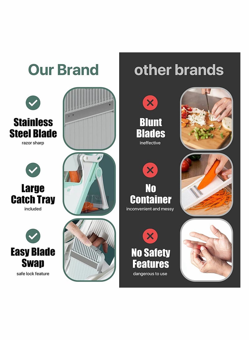 SOLARAE Vegetable Chopper, Slicer Cutter Chopper and Grater 5 Blades - Image 3