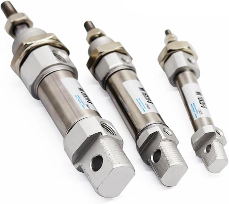 MI20X20 Small Pneumatic Stainless Steel Mini Cylinder 10 15 20 25 30 40 50 60 75 80 100 125 150 Stroke - Image 1