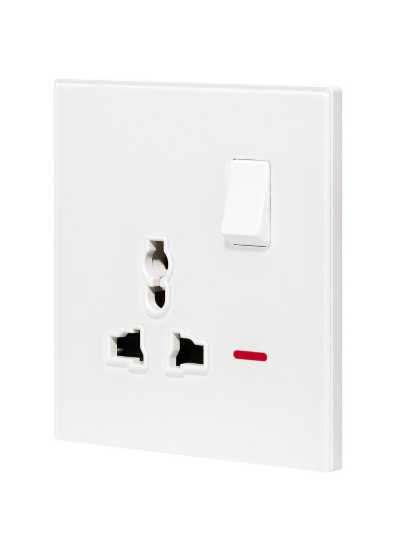 Donmarco Single MF Socket 13A – Ultra Thin Glass, Stylish and Durable , Fire-Resistant Electric Outlet , 15-Year Warranty , Multi-Function Socket (Matt White) |Wall Socket Power Outlet  - Image 2