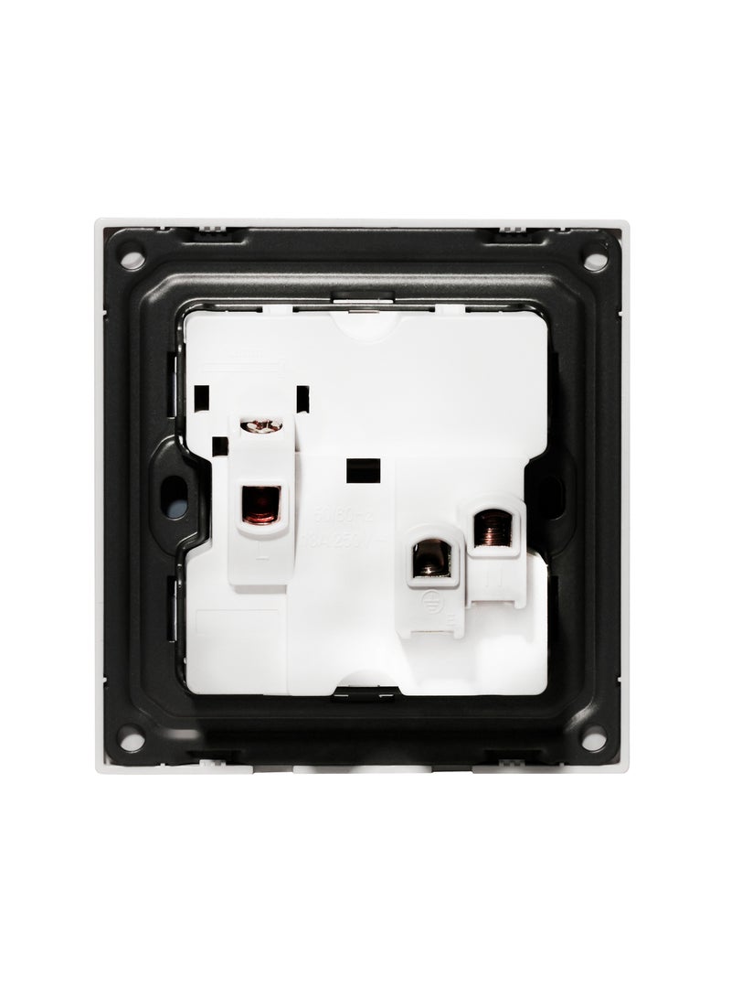 Donmarco Single MF Socket 13A – Ultra Thin Glass, Stylish and Durable , Fire-Resistant Electric Outlet , 15-Year Warranty , Multi-Function Socket (Matt White) |Wall Socket Power Outlet  - Image 4