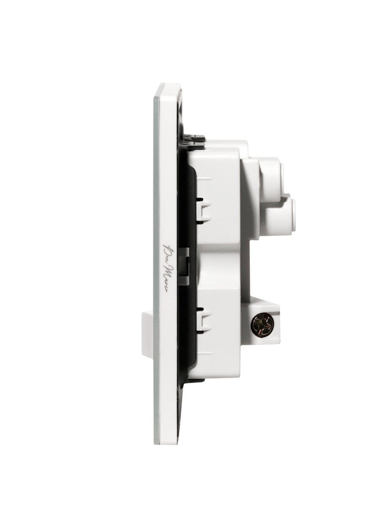 Donmarco Single MF Socket 13A – Ultra Thin Glass, Stylish and Durable , Fire-Resistant Electric Outlet , 15-Year Warranty , Multi-Function Socket (Matt White) |Wall Socket Power Outlet  - Image 3