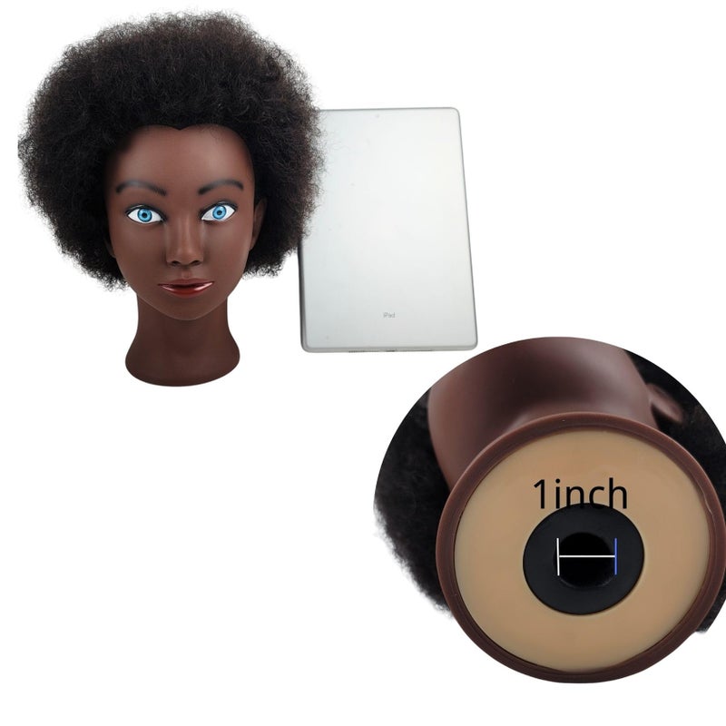 Leticia Afro Kinky Curly Braiding Mannequin Head for Practice,Real Human Hair African American Mannequin Head for Cosmetology Braiding Training with Stand - Image 4