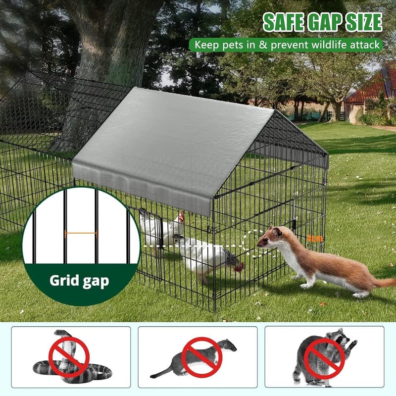YSOAE Cross product combo compatible 220x100CM Chicken Coop, Large Metal Chicken Run Cage for Yard, Portable Hen Pens Outdoor with Top, Heavy Duty Duck Tractor Cages, Enclosure Crate Backyard for Small Animals Duck Rabbit Hen Varied size selections - Image 5