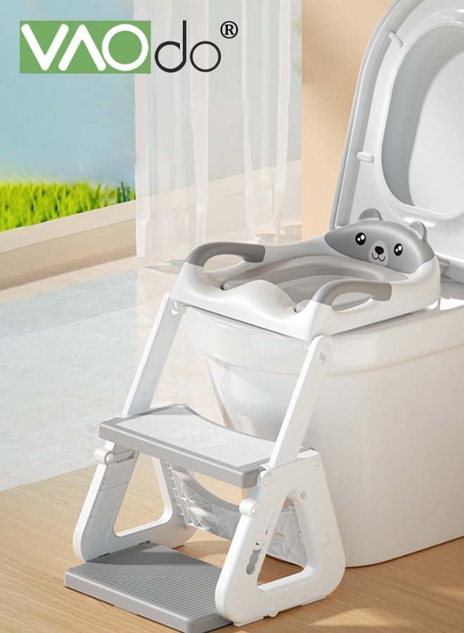 فاو دو مقعد تدريب على استخدام المرحاض للأطفال الصغار للأولاد والبنات، مقعد تدريب على استخدام المرحاض 2 في 1، واقي من رذاذ المرحاض، وسادة مضادة للانزلاق، مقعد متدرج - Image 1