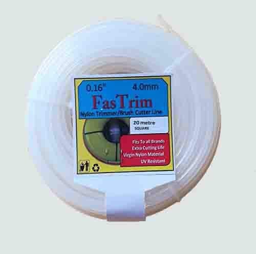 Fastrim Square 4mm (0.16inch) 22 metre Square/White/Grass Cutter/Nylon Trimmer line - Image 1