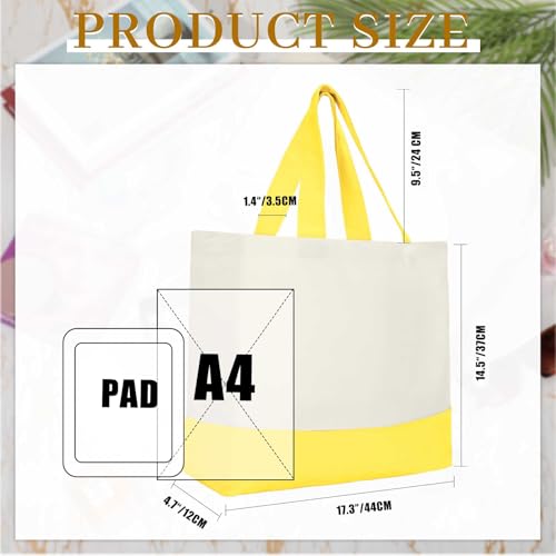 Epakh 12 Pack Canvas Tote Bags Bulk 18.5 x 15 Inch Reusable Grocery Shopping Bags Tote Luggage for Shopping(Multicolor) - Image 2
