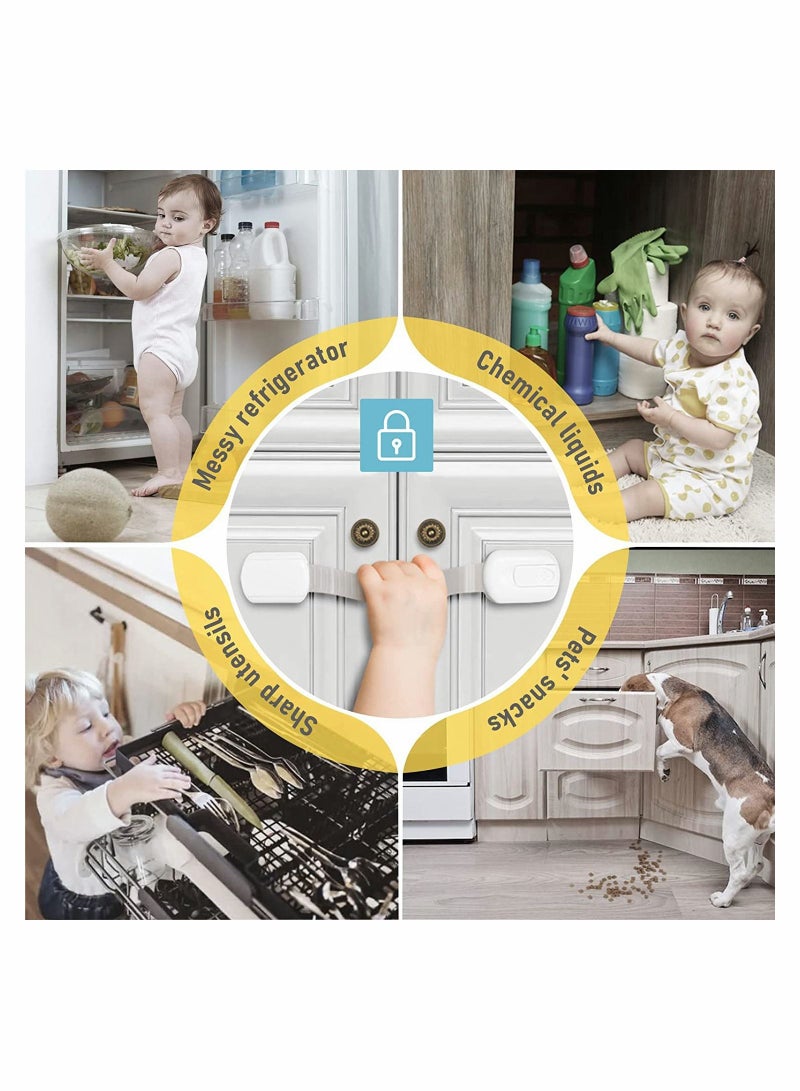 Excefore 8 Piece Baby Safety Locks With Adjustable Strap And Latch System - Image 4