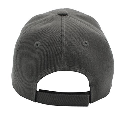 Top Level Baseball Cap Hat Men Women - classic adjustable plain blank, DGY Dark Grey - Image 3