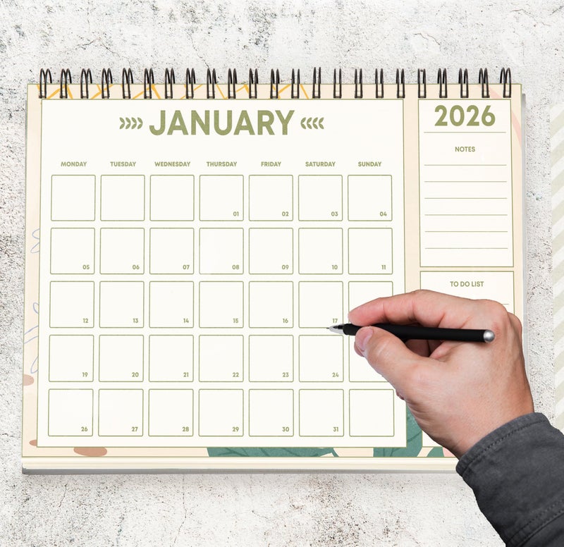 True Flair Trueflair Table Desk Calendar 2026, A5 Size, For Home And Office Use, Study Planner And Daily Tracking Organiser (Design 3) - Image 2