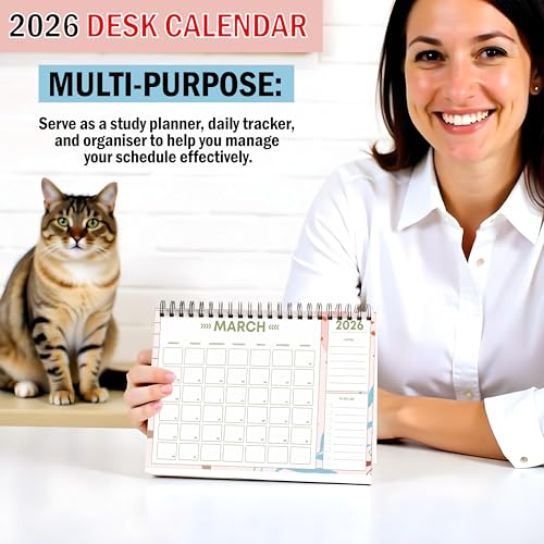 True Flair Trueflair Table Desk Calendar 2026, A5 Size, For Home And Office Use, Study Planner And Daily Tracking Organiser (Design 3) - Image 3