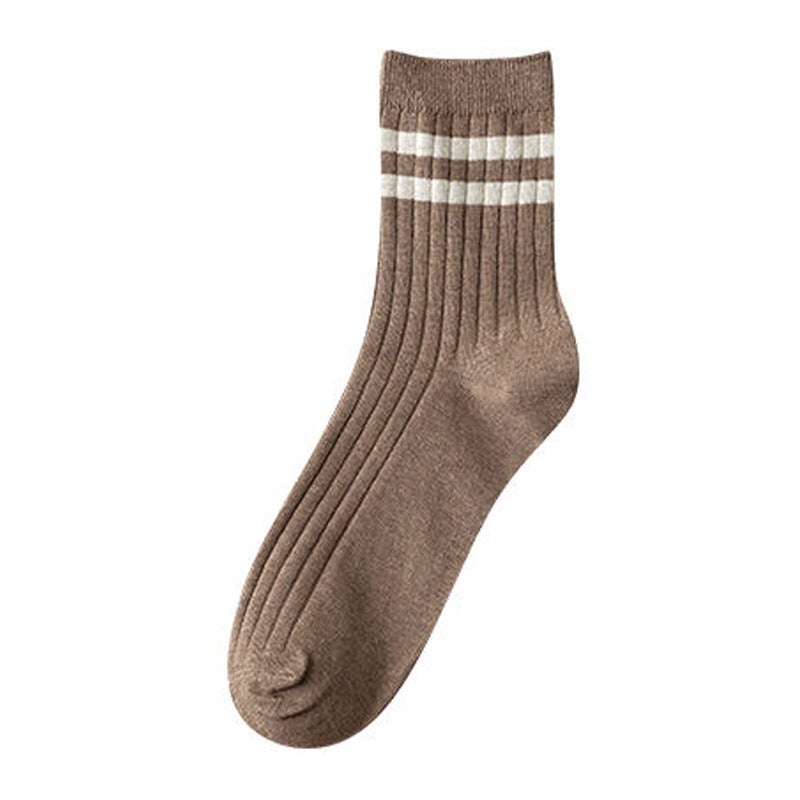 Generic [Special offer 5 pairs 7.8 yuan] mens mid-calf length socks spring and autumn sweat-absorbent breathable ins versatile student sports solid color men Dark gray - Image 3