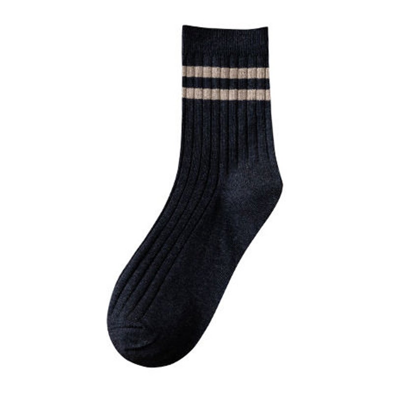 Generic [Special offer 5 pairs 7.8 yuan] mens mid-calf length socks spring and autumn sweat-absorbent breathable ins versatile student sports solid color men Dark gray - Image 5