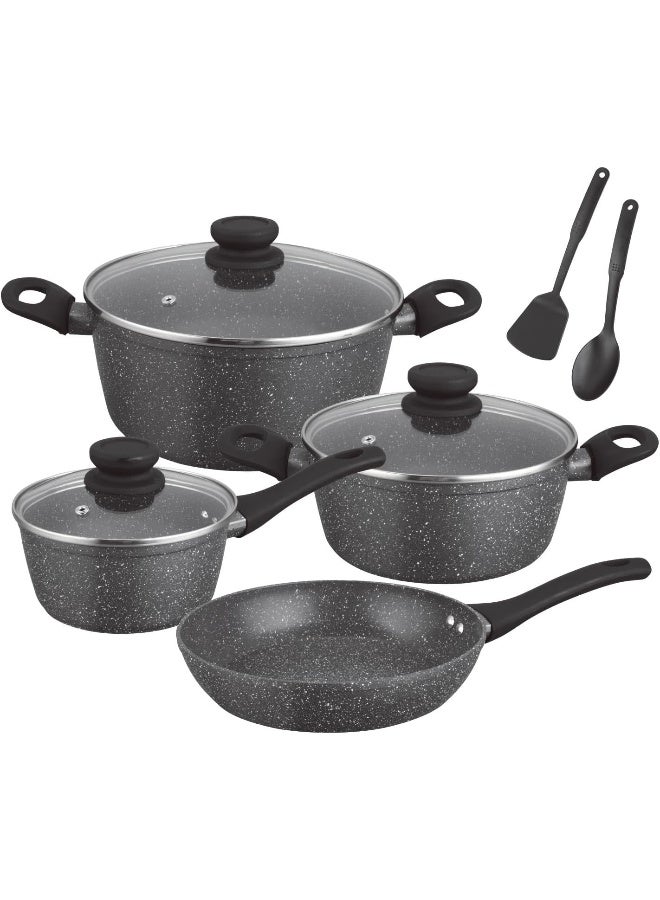 Kitchen master ط set أواني الطهي غير اللاصقة المصنوعة من الحديد 9 قطع - Image 1