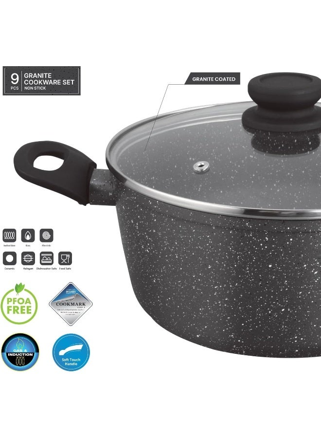 Kitchen master ط set أواني الطهي غير اللاصقة المصنوعة من الحديد 9 قطع - Image 3