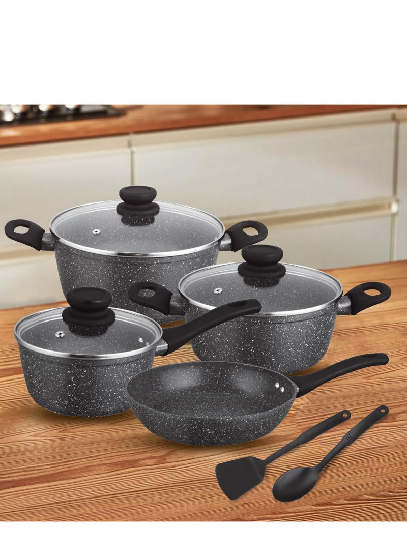Kitchen master ط set أواني الطهي غير اللاصقة المصنوعة من الحديد 9 قطع - Image 5