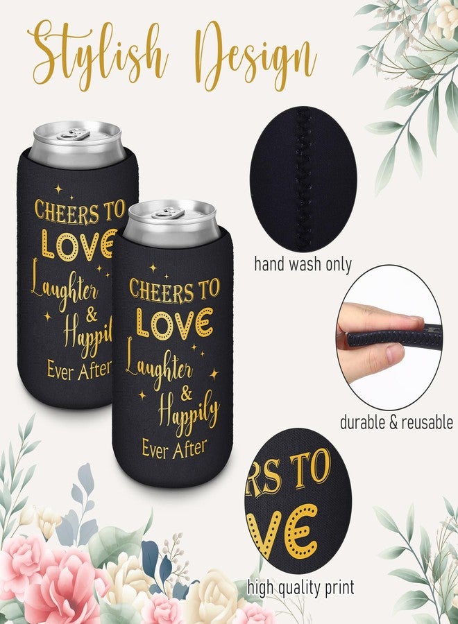 FoldTier Wedding Can Cooler Decorations Cheers to Love Laughter and Happily Ever After Can Cooler for Wedding Supplies Bridal Showers Engagements Bachelorette Parties(100 Pcs) - Image 5