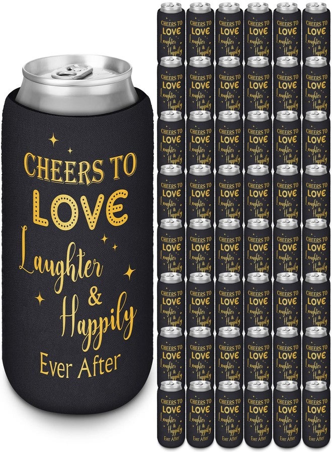 FoldTier Wedding Can Cooler Decorations Cheers to Love Laughter and Happily Ever After Can Cooler for Wedding Supplies Bridal Showers Engagements Bachelorette Parties(100 Pcs) - Image 1