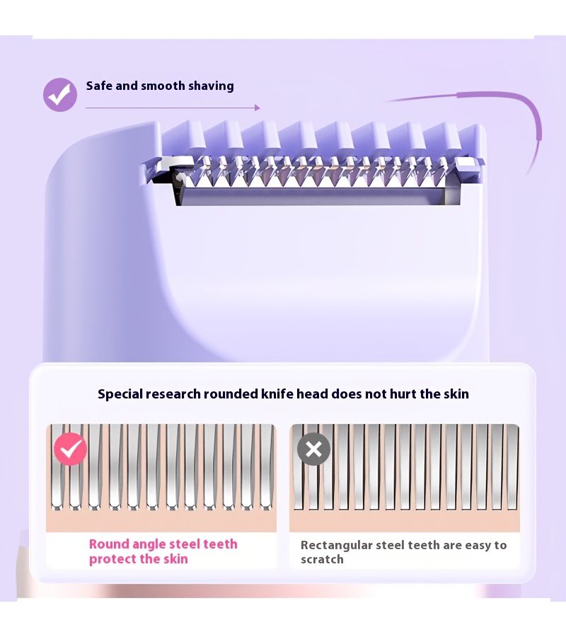 Pink Dual Head Intimate Trimmer USB Rechargeable 2 Heads For Different Areas Safe Round Blade Non Irritating Long Battery Life Portable Home Grooming Essential - Image 4