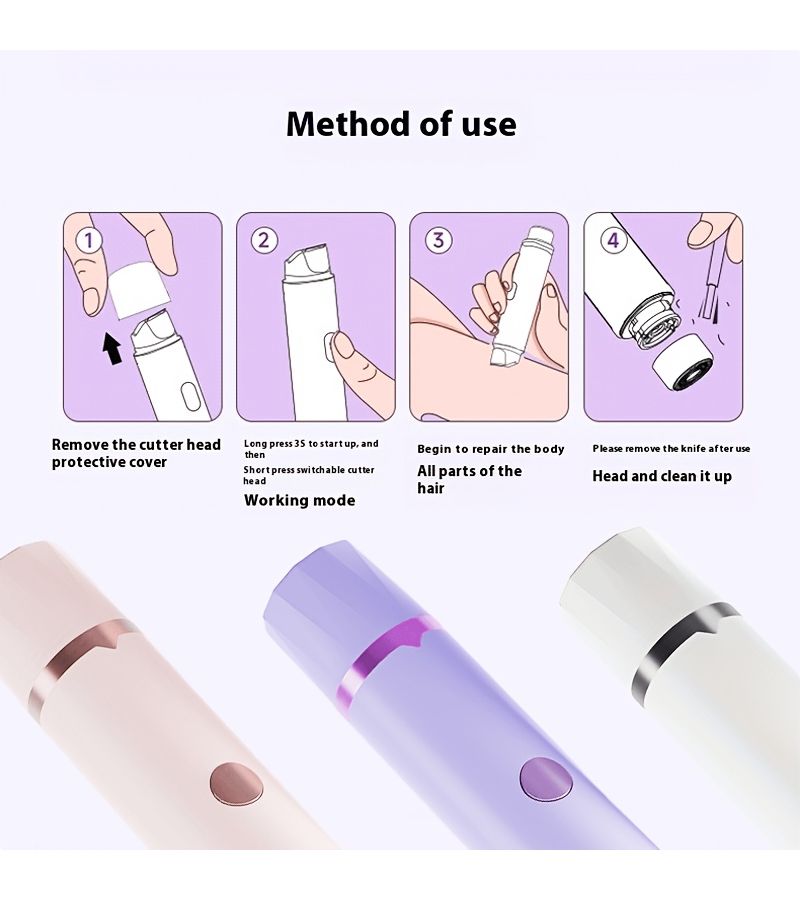 Pink Dual Head Intimate Trimmer USB Rechargeable 2 Heads For Different Areas Safe Round Blade Non Irritating Long Battery Life Portable Home Grooming Essential - Image 5
