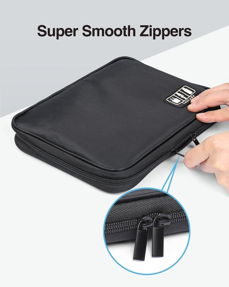Luxtude Electronics Organizer Travel Case, Cable Organizer Bag, Portable Cord Organizer Travel, Travel Case for Chargers and Cords, Tech Bag, Flying Trip Essentials for Cable Storage/Tech Storage - Image 4