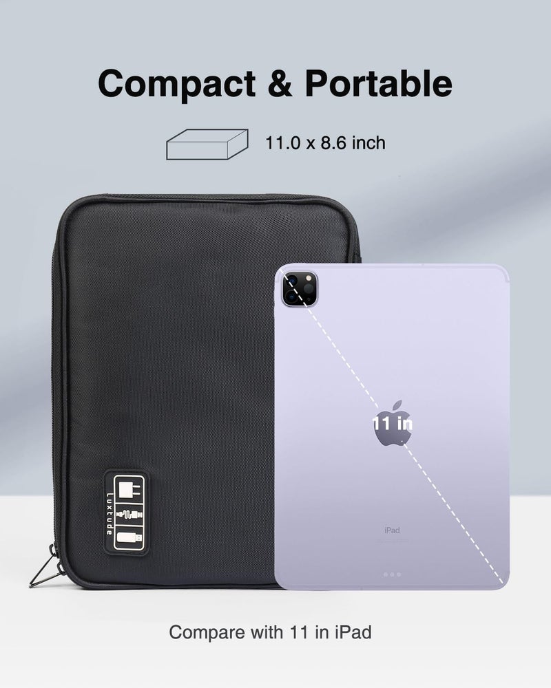 Luxtude Electronics Organizer Travel Case, Cable Organizer Bag, Portable Cord Organizer Travel, Travel Case for Chargers and Cords, Tech Bag, Flying Trip Essentials for Cable Storage/Tech Storage - Image 3