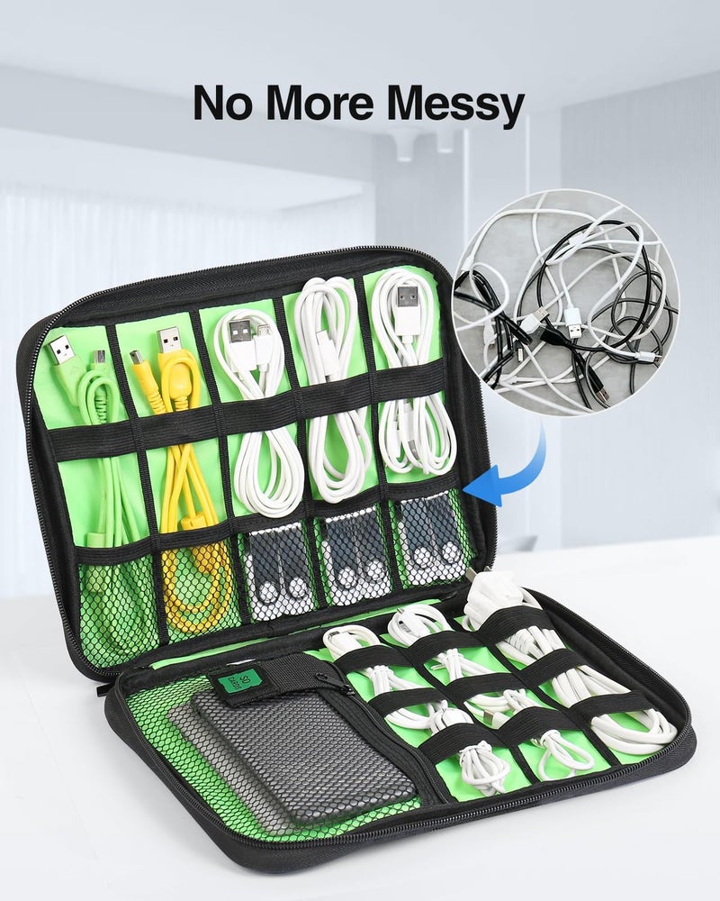 Luxtude Electronics Organizer Travel Case, Cable Organizer Bag, Portable Cord Organizer Travel, Travel Case for Chargers and Cords, Tech Bag, Flying Trip Essentials for Cable Storage/Tech Storage - Image 5