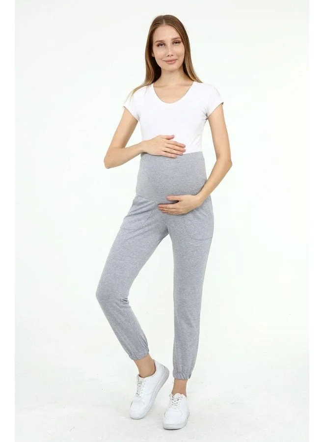 LuvmaBelly Myra8091 - Gray Maternity Jogger Tracksuit.