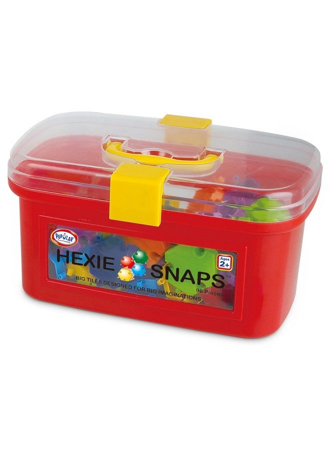 Popular Playthings Hexiesnaps Construction Toy Set With 92 Pieces And Carrying Case Stem Learning Kit - Image 1