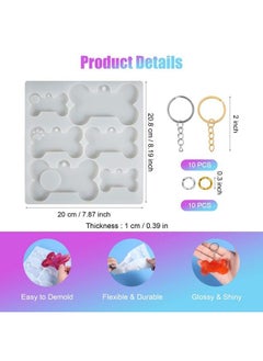 Dog Bone Silicone Molds Keychain Silicone Molds With 20Pcs Key Accessories Bone Shape Molds Silicone Mold Diy Pet Tag Resin Mold Diy Crafts Making Tag Charm Pendant - pzsku/ZE4D3E162F368E088E912Z/45/_/1688972307/1cfb03ca-bf2f-42f8-b5ea-3dbc5932b338