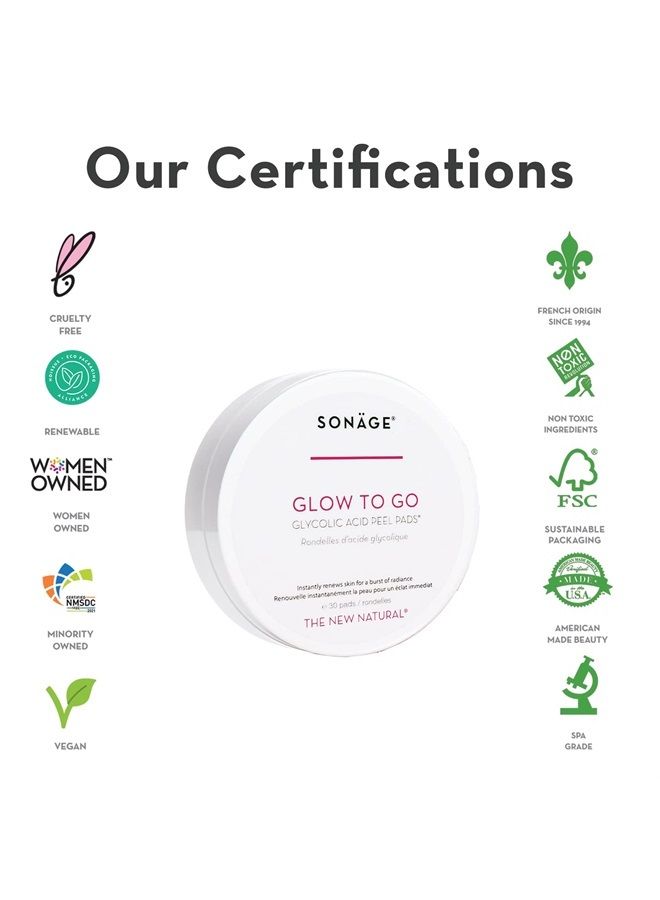 sonage Sonage Glow To Go | Glycolic Acid AHA Facial Pads | Resurfacing and Exfoliating Peel Pads | Reduces Appearance of Wrinkles, Pores, and Fine Lines | Alcohol-free | For All Skin Types - Image 3