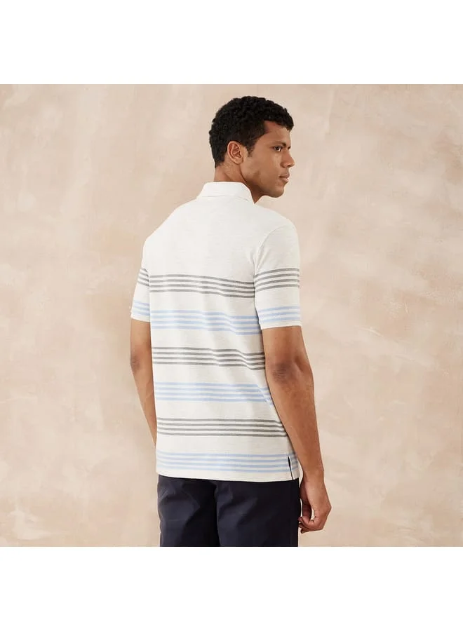 fahrenheit Fahrenheit Striped Polo T-shirt with Short Sleeves