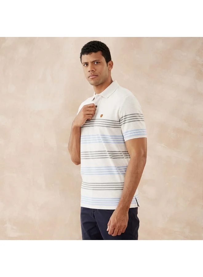 fahrenheit Fahrenheit Striped Polo T-shirt with Short Sleeves