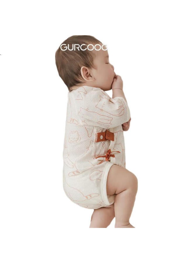 Good bear Cute Bear Newborn Baby R Per Breathable Mesh Air Conditioning Clothes Infant Triangle Ha Clothes Air Conditioning Clothes Summer Thin Section - Image 1