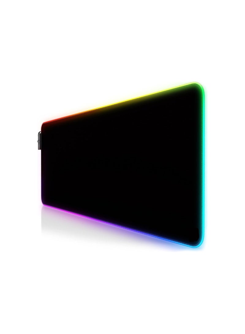 XXL RGB Gaming Mouse Pad – Bright Multi-Color LED with 11 Modes, 800×300 mm, Non-Slip Surface for PC and Mac Gamers – Black