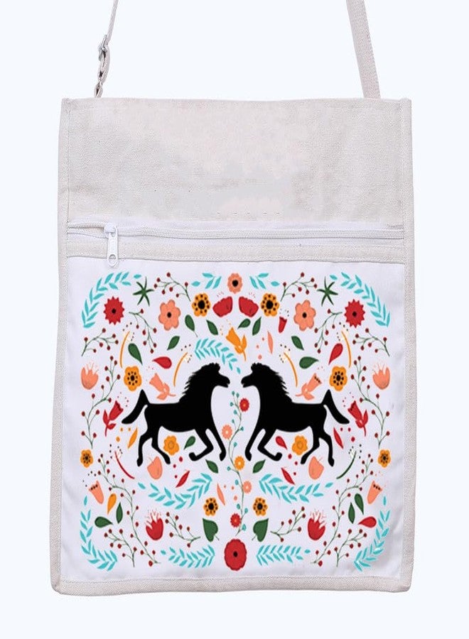 PrintingZone Eco Cotton Canvas Crossbody Tote Bag | Sturdy Carry Bag for Travel, Shopping, Picnic - Image 2