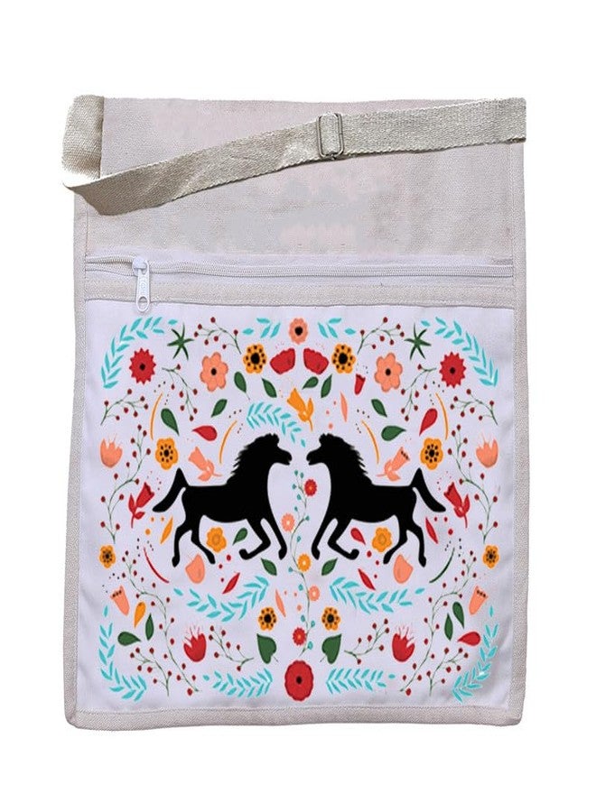 PrintingZone Eco Cotton Canvas Crossbody Tote Bag | Sturdy Carry Bag for Travel, Shopping, Picnic - Image 1