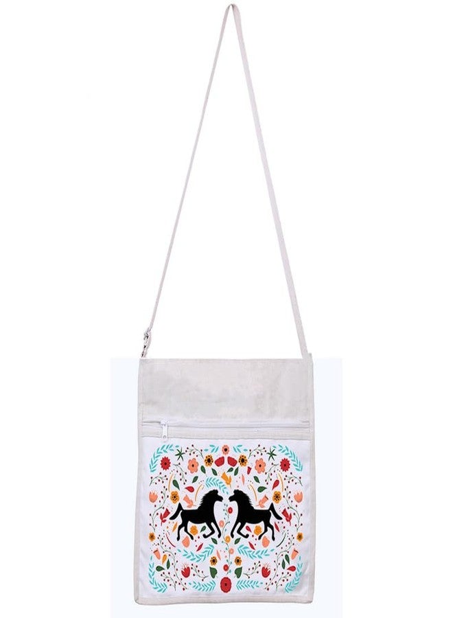 PrintingZone Eco Cotton Canvas Crossbody Tote Bag | Sturdy Carry Bag for Travel, Shopping, Picnic - Image 3