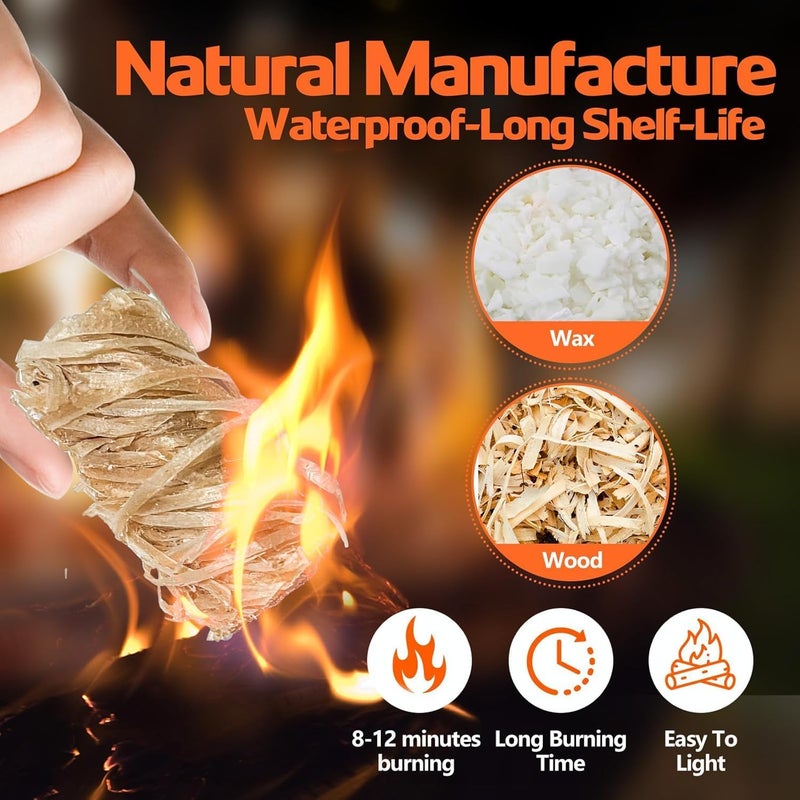 HOGOOD 36 PCS Natural Fire Starter Fire Lighter for Campfires BBQ Grill Fireplace Wood Stove Camp Fire Pit,Charcoal Starter,Quick Light Camping Fire Lighter (36) - Image 3